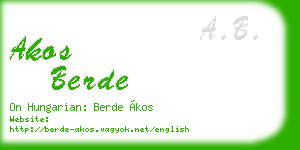 akos berde business card